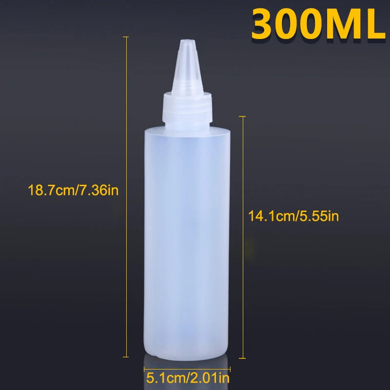 10-1000ML Empty Plastic Squeeze Dropper Bottle With Screw Cap Semi-transparent Eyes Liquid Ink Oil Paint Pigment Container Peaceful Pleasures Health and Wellness 300ml