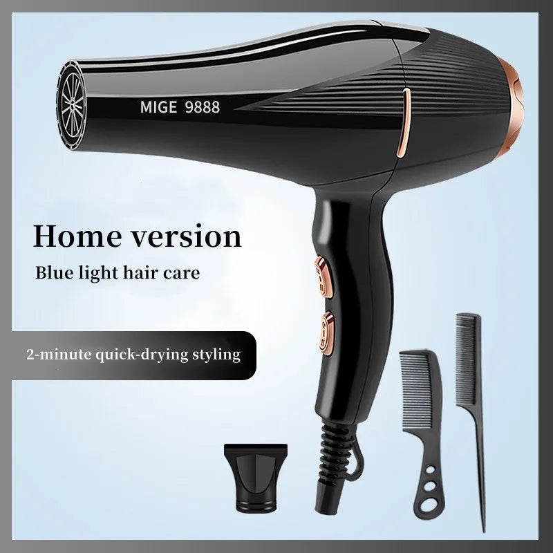 Fashionable High-Speed Hair Dryer High-Power Quick Drying Hair Care Silent Home Hair Salon Tools Buy 1 Get 6 Free Peaceful Pleasures Health and Wellness A-220V EU
