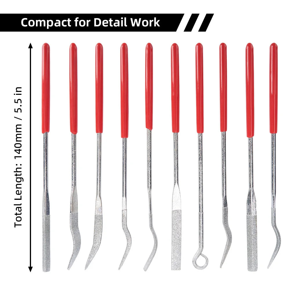 Diamond Needle File 3x140mm Mini Stone Glass Metal Carving Craft Hand
