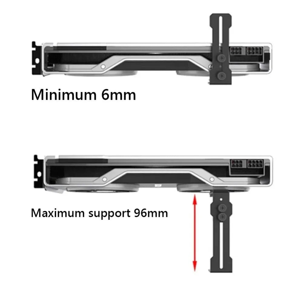 Sliding Adjustable Graphics Card Bracket L Shape Anti Sag Computer Graphics Card Holder Chassis Fan Support Fixed Non-slip Base Peaceful Pleasures Health and Wellness