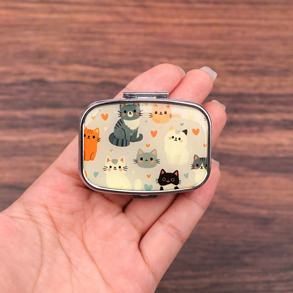 Black Cat Pill Boxes Cartoon Animal Sealed Subpackage Case Portable Travel Jewelry Box Mini Organizer Storage Medicine Case Peaceful Pleasures Health and Wellness 2