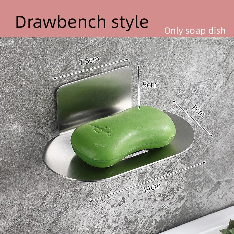 Stainless Steel No-Drill Wall-Mounted Soap Dish & Shower Holder