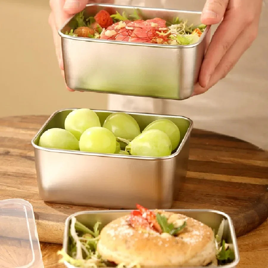 stainless steel fresh-keeping box with sealed lid, thickened small lunch box, camping food packaging and storage box lunchbox Peaceful Pleasures Health and Wellness