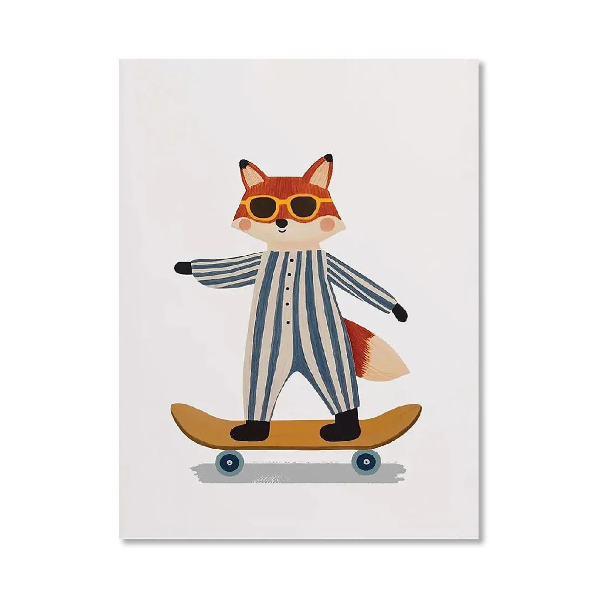 Retro Woodland Animal Canvas Wall Art | Nursery & Home Decor