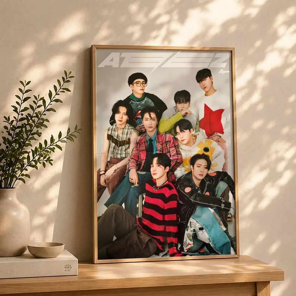 ATEEZ Kpop HD Self-Adhesive Waterproof Wall Art Poster Kpop Wall Poster Peaceful Pleasures Health and Wellness