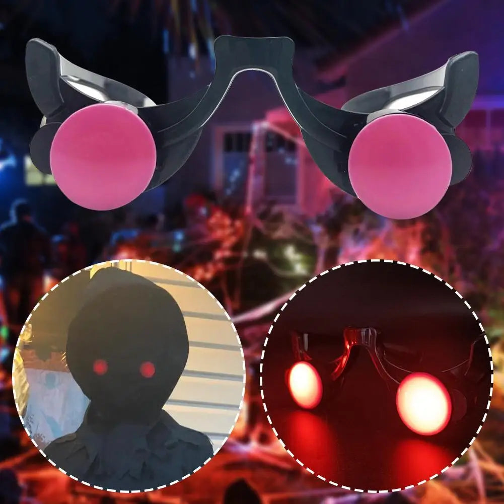 LED Luminous Glasses Funny Red Eye Children's Halloween Clown Cosplay Anime Accessories Party Props Carnival Makeup Glasses Peaceful Pleasures Health and Wellness