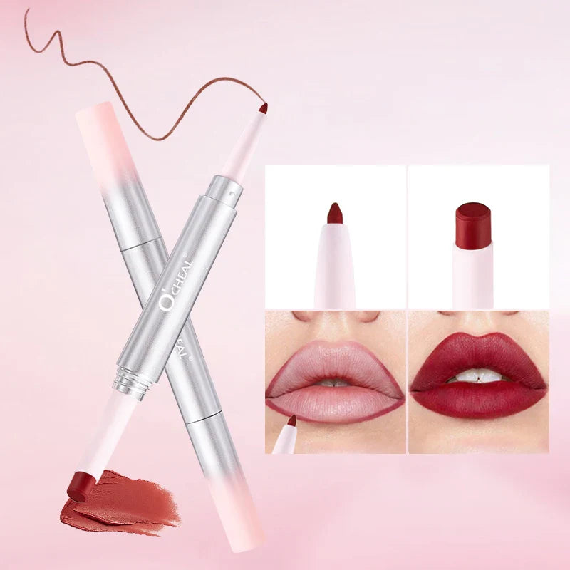 O'CHEAL 2-in-1 Matte Lipstick & Lip Liner Pencil | 24H Wear