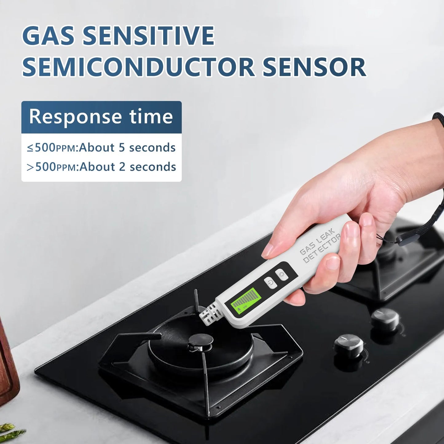 Portable Combustible Gas Detector for Home Kitchen, Professional Analyzer with LCD Display for Detecting CO CH4 C2H6 LPG Alcohol Peaceful Pleasures Health and Wellness
