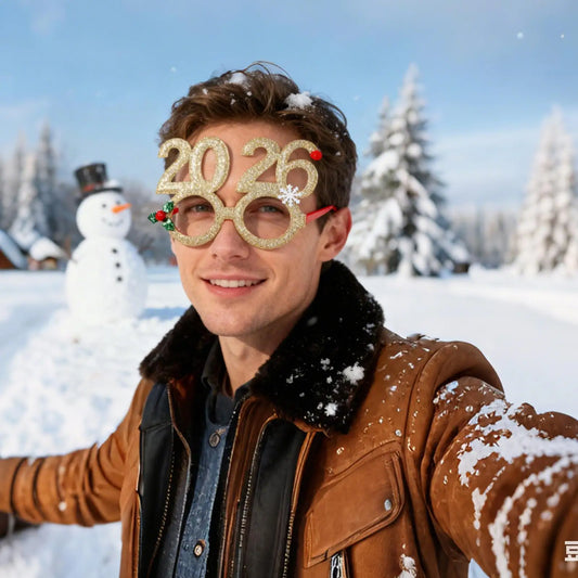 Funny 2026 Christmas Glasses | Holiday Party Photo Booth Eyewear Holiday Novelty Glasses Peaceful Pleasures Health and Wellness
