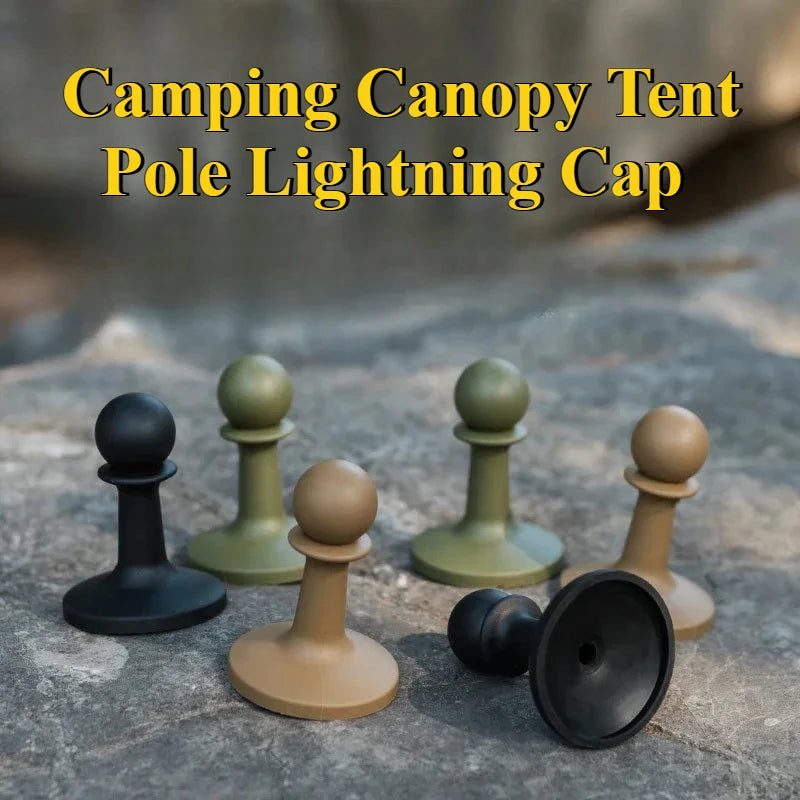 4-Pack Tent Pole Lightning Caps | Canopy Support Pole Tips Tent Pole Caps Peaceful Pleasures Health and Wellness