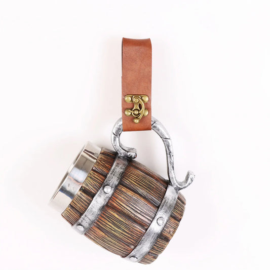 Medieval Steampunk Belt Cup Hanger Viking Knight Mug Strap Holder Peaceful Pleasures Health and Wellness