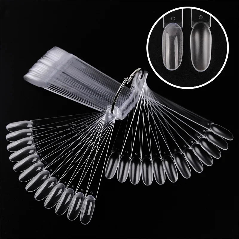 2sets Manicure Tool, 50 Pcs Fan Shaped Showing Sticks, Fake Nails Nail Polish Gel Color Palette Card Display Shelf Peaceful Pleasures Health and Wellness