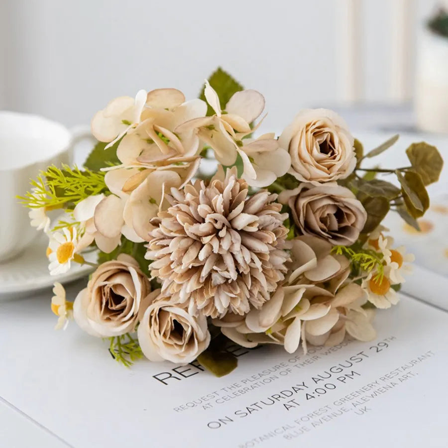 Artificial Chamomile Hydrangea Bouquet – Wedding & Home Décor
