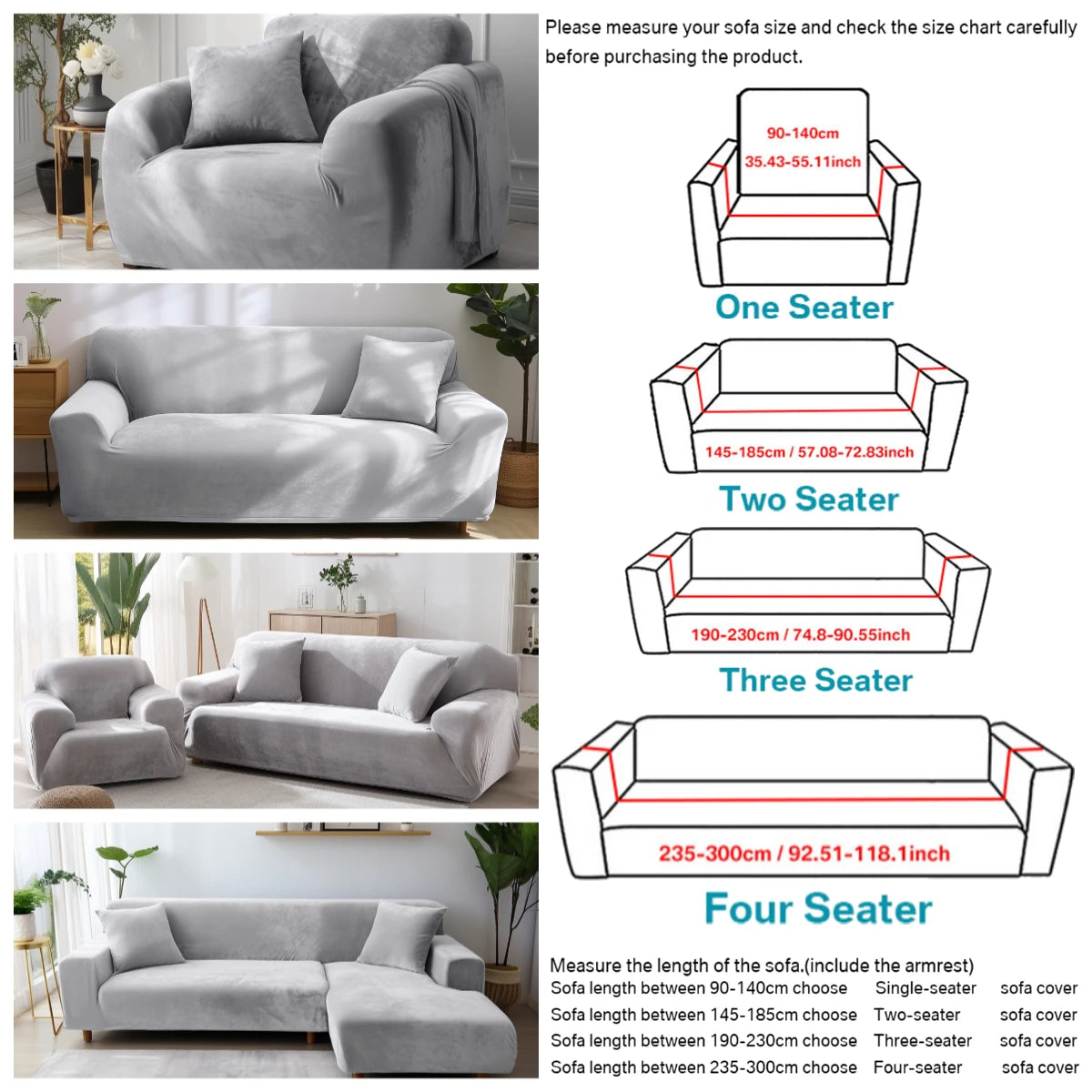 Premium Thicken Plush Velvet Sofa Cover Upgraded 3D Armrest Shape Stretch Couch Cover Sofa Slipcover Luxury Furniture Protector Peaceful Pleasures Health and Wellness