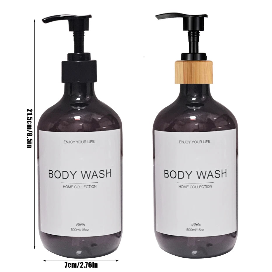 500ml Shampoo Body Wash Conditioner Dispenser Bottle Bathroom Waterproof Pre-Labeled Refillable Shampoo Bottle Soap Container Peaceful Pleasures Health and Wellness