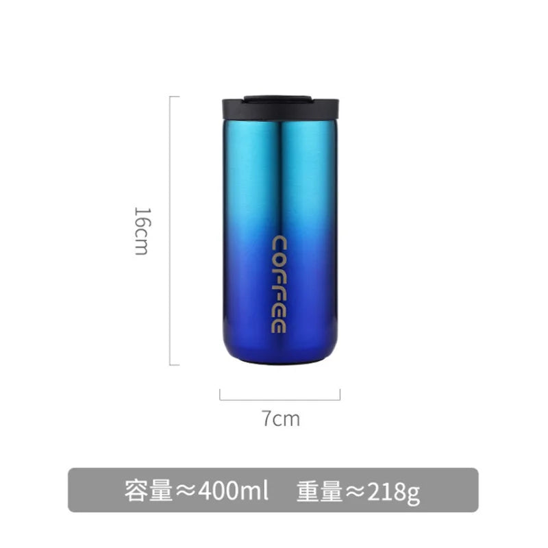 Car Mount Stainless Steel Insulated Coffee Cup | 400ml & 550ml Insulated Travel Mug Peaceful Pleasures Health and Wellness Blue Gradient 550ml