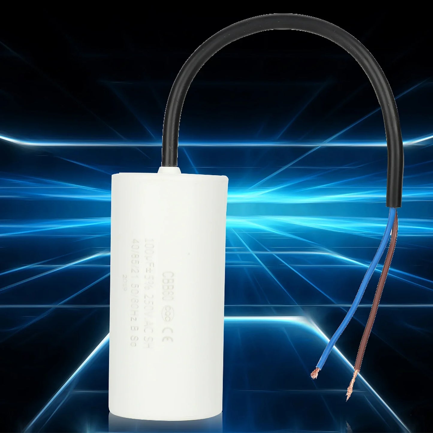 CBB60 Run Capacitor Wire Lead 250V AC 100uF 50 60Hz Motor Air