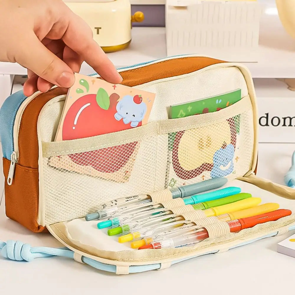 Large Capacity Hamburger Pencil Case Aesthetic Portable School Cases Pouch Kawaii Delicious Food Bag Organizer Box Student Peaceful Pleasures Health and Wellness