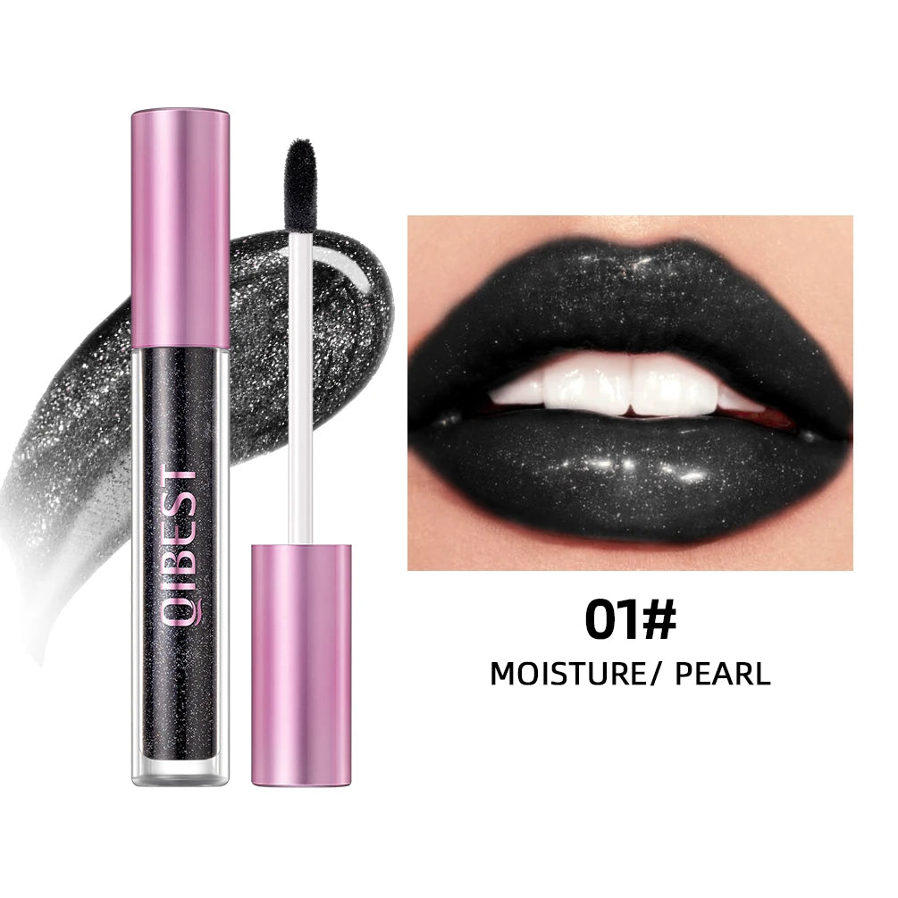 QIBEST Shimmer Diamond Lip Gloss Makeup Mirror Lip Glaze Liquid Lipstick Long-Lasting Matte Lip Tint Lipgloss Lips Cosmetics Peaceful Pleasures Health and Wellness 01 Pearl