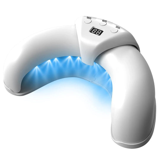 UV LED Nail Lamp – Foldable Gel Polish Curing Lamp, 3 Timers UV LED Nail Lamp Peaceful Pleasures Health and Wellness white
