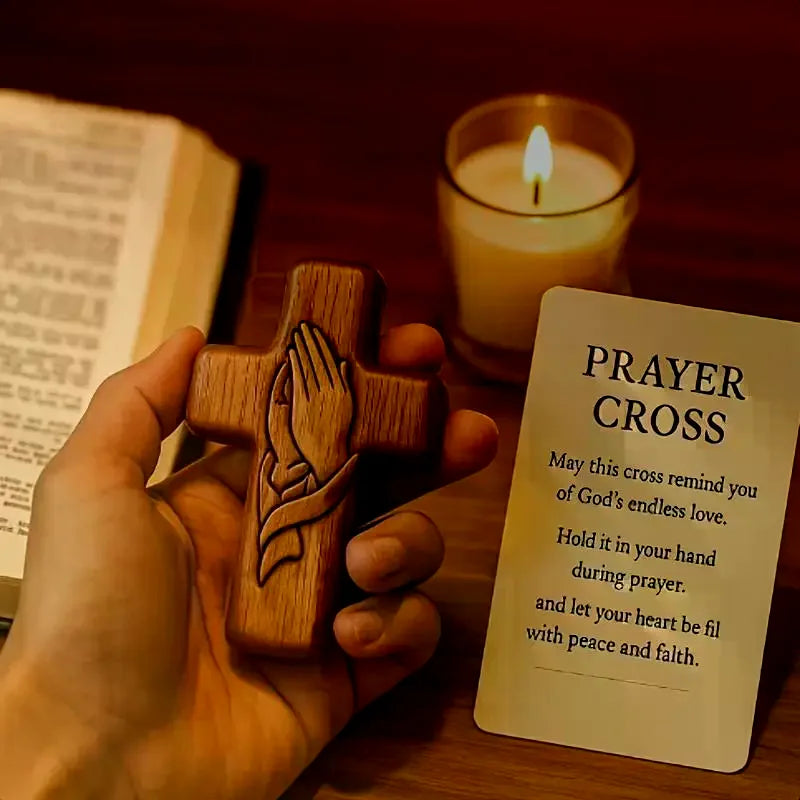 Pocket Prayer Cross with Card & Bag | Easter Christmas Gift