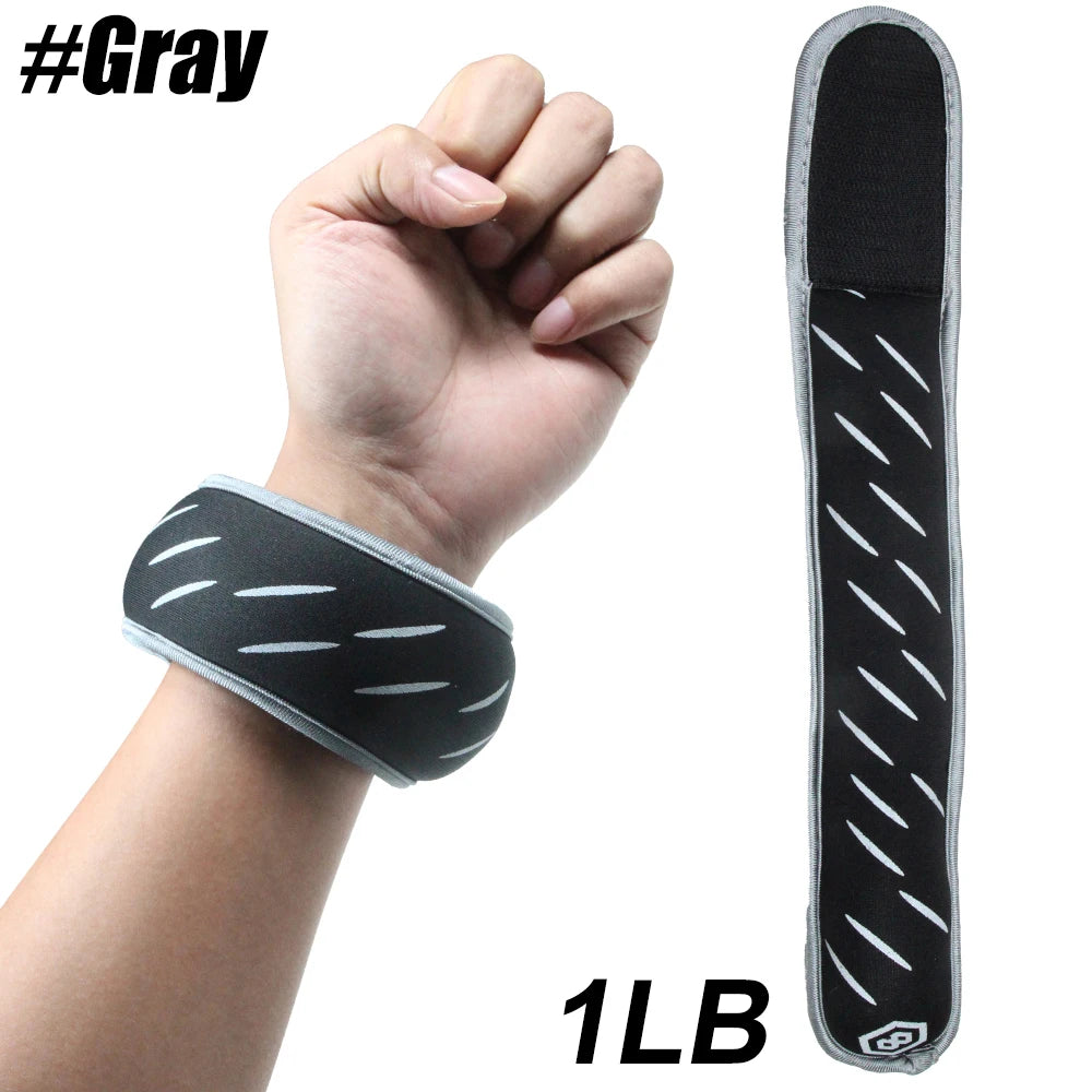 1Pair Wrist Weights 1lb / 0.45kg for Women, Men - Adjustable Strap for Walking,Pilates,Gym - Lightweight & Comfortable Design Peaceful Pleasures Health and Wellness Gray-1Pair