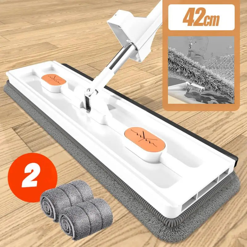 42cm Self-Wringing Flat Mop | Wet & Dry with Squeegee