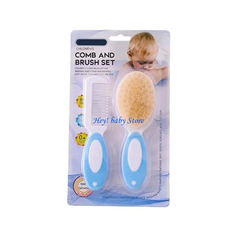Baby Soft Hair Brush & Comb Set – Gentle Scalp Bath Scrubber