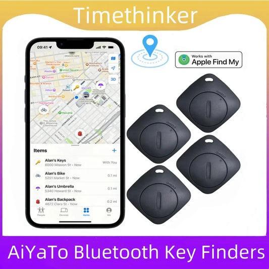 AiYaTo Bluetooth Gps Tracker Tags Key Bags Pet Finders Work with Apple Find My APP Item Locator Smart Tag Tracker for IOS Peaceful Pleasures Health and Wellness