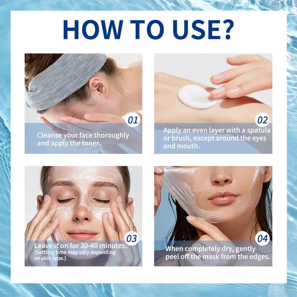 60gCollagen Peel Off Face Mask Pore Shrinking Blackhead Removal Oil Control Skin Rejuvenation Moisturizing Brightening Skin Care Peaceful Pleasures Health and Wellness