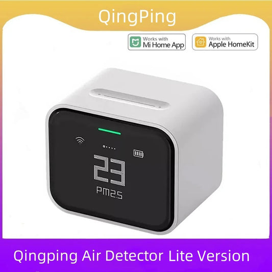 Qingping Smart Air Detector Lite CO2 PM2.5 PM10 Temperature Humidity Monitor Touch Screen Air Monitor Work for HomeKit Mihome Peaceful Pleasures Health and Wellness