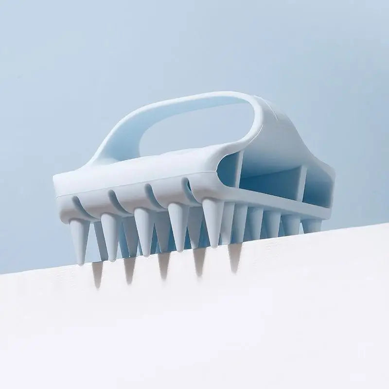 Scalp Massager Shampoo Brush Hair Washing Scalp Brush Soft Silicone Scalp Massager Hair Comb For Dandruff Removal Shampoo Brush Peaceful Pleasures Health and Wellness Blue