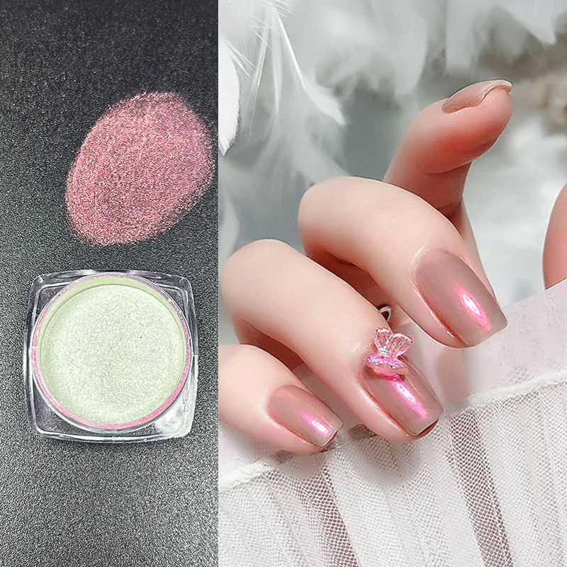 Icy Aurora Holographic Nail Glitter Powder | Polarizing Shine 1g