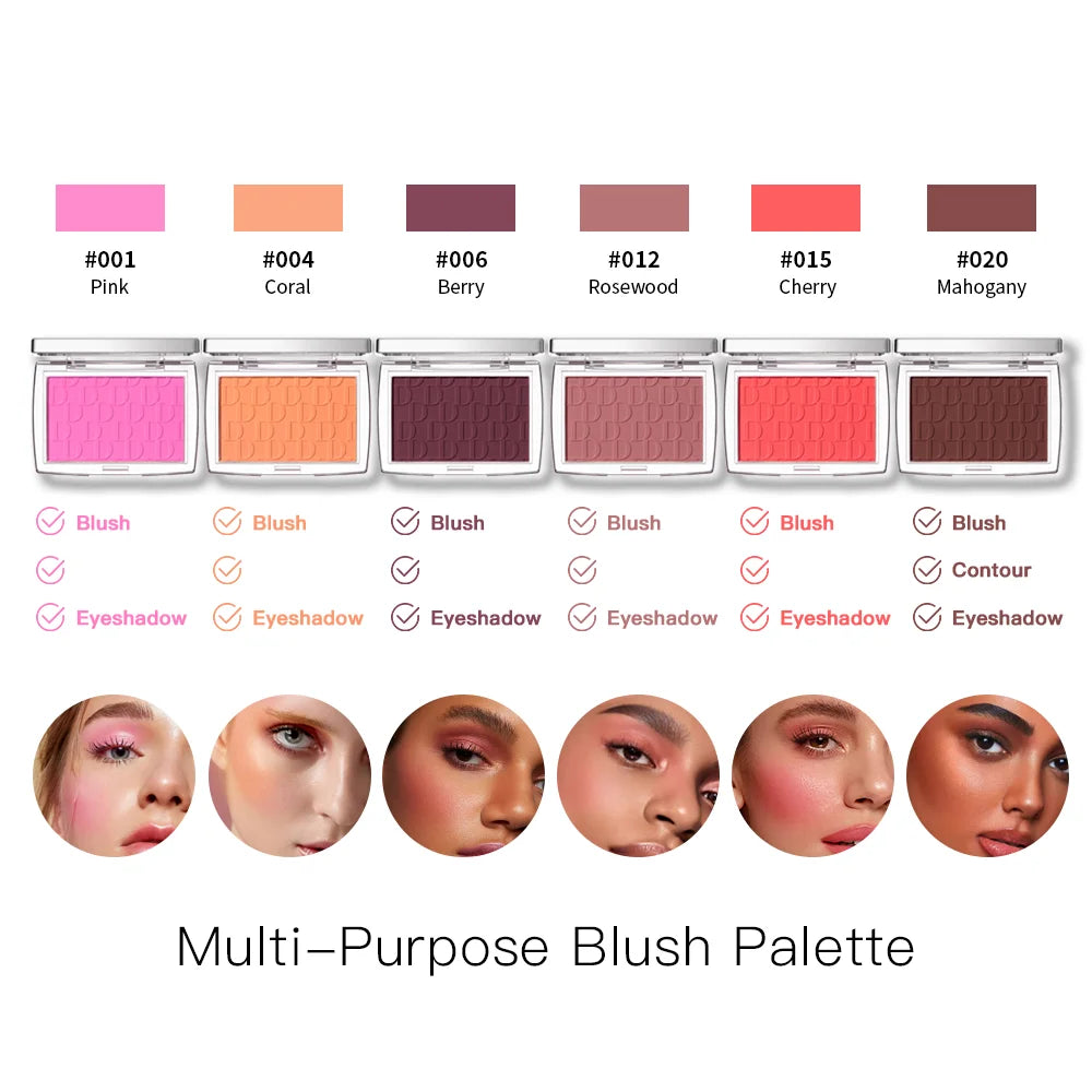 Matte Natural Cheek Tint Blush Palette Face Contouring Face Blusher Single Waterproof Matte Peach Rouge Contour Shadow Palette M Peaceful Pleasures Health and Wellness