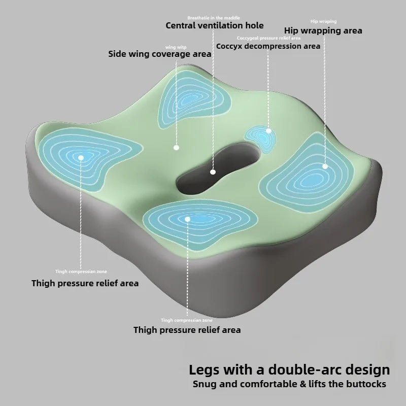 Ergonomic Memory Foam Seat Cushion | Tailbone & Coccyx Support