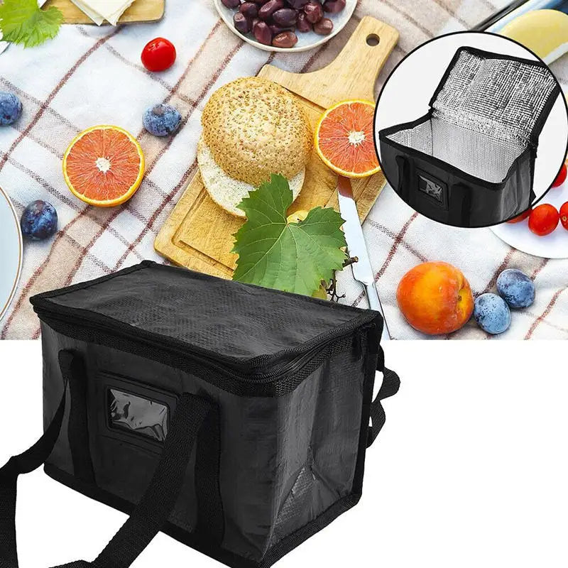 Large Insulated Lunch Bag with Aluminum Foil Waterproof Material Thermal Cooler Tote for Food Delivery and Picnics Peaceful Pleasures Health and Wellness