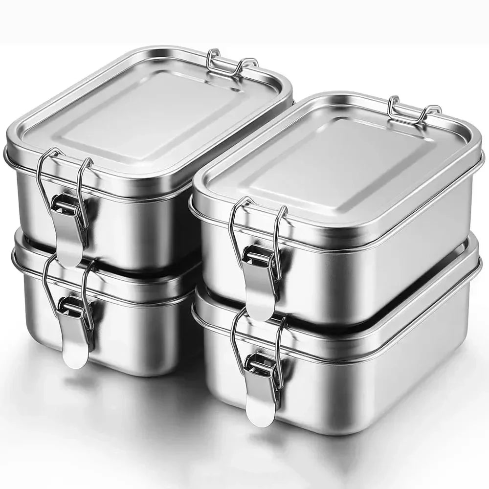 Stainless Steel Bento Box Metal Lunch Box Food Storage Containers with Lockable Clips Lunch Snack Boxes for Work,School Peaceful Pleasures Health and Wellness