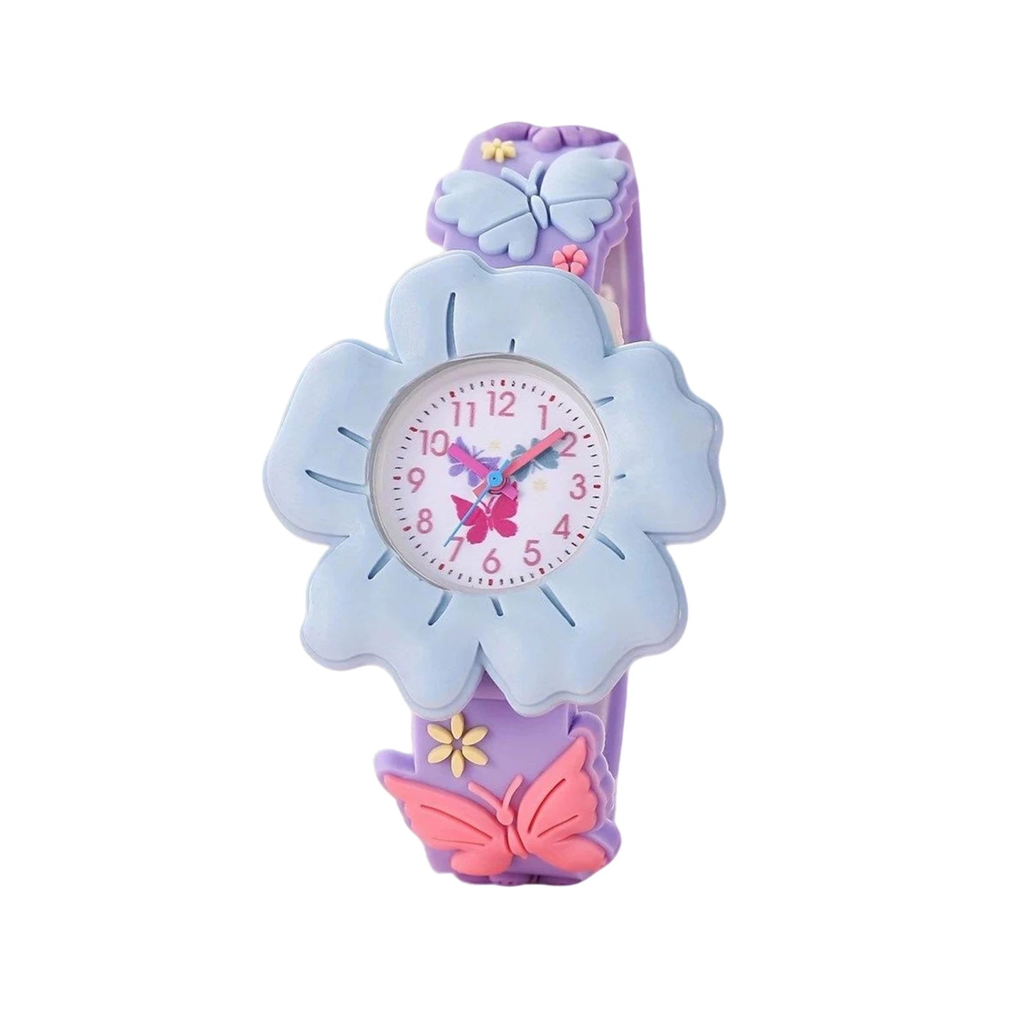 Kids Floral Silicone Wristwatch – Waterproof Cartoon Watch for Girls