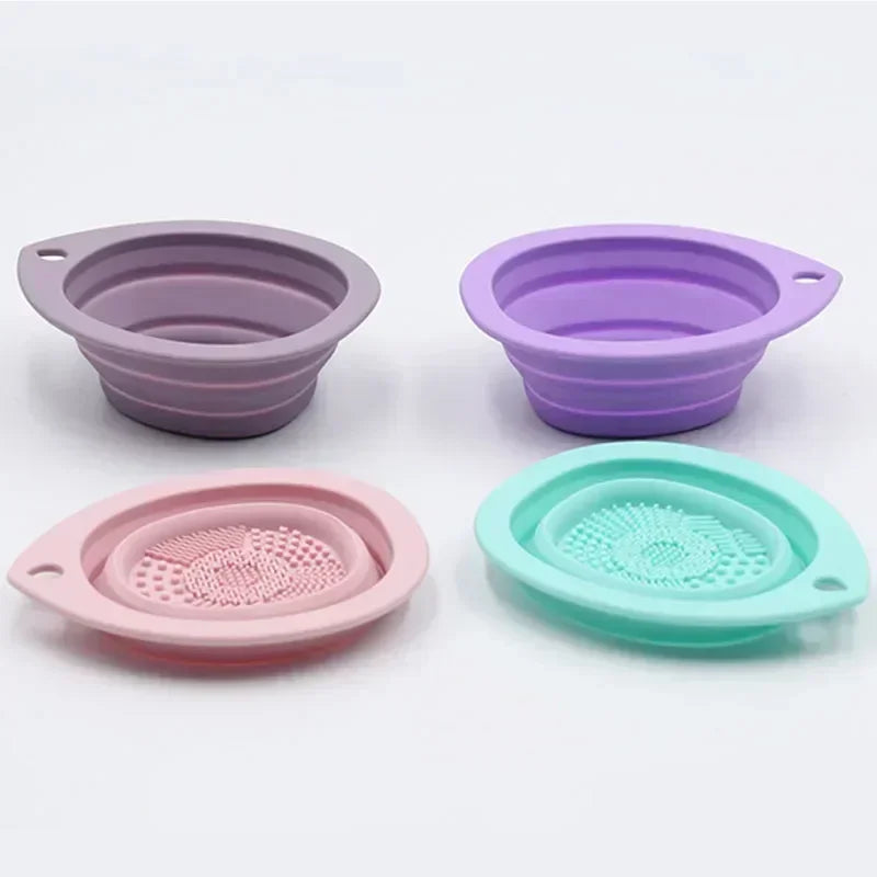 Silicone Makeup Brush Cleaner Foldable Washing Bowl