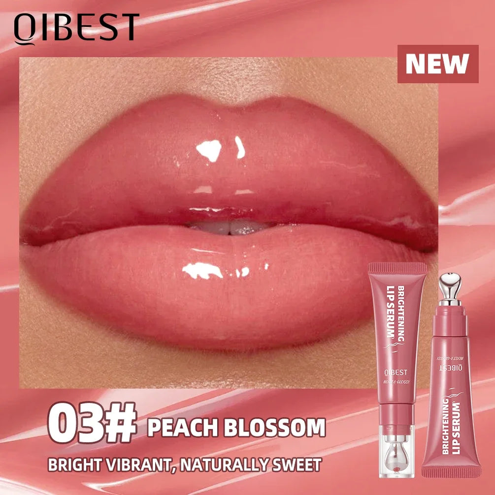 QIBEST Moisturizing Lip Lotion Mirror Pearl Lipgloss Volumizing Lip Glaze Natural Lip Tint Gloss Moisturizing Jelly Lip Stain Peaceful Pleasures Health and Wellness 03 Pink Peach