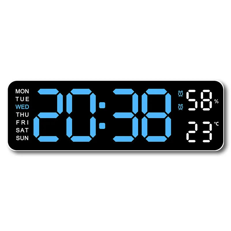USB Smart Mute LED Electronic Wall Clock Modern Desk Clock Night Alarm Minimalist Thermometer Clock Home Decor For Room Peaceful Pleasures Health and Wellness WHITE