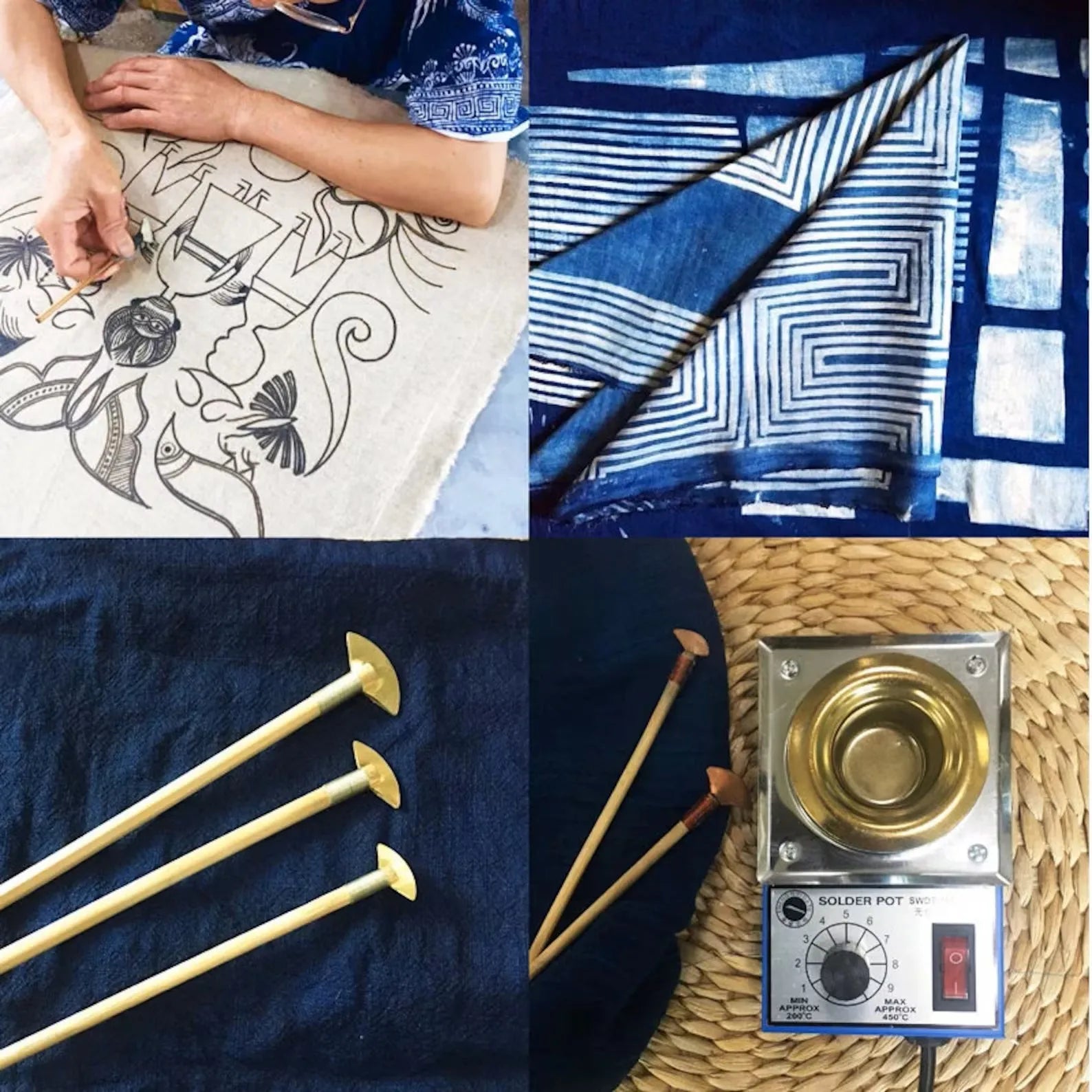 3Pcs Copper Dyeing Wax Knife Batik Painting Tool Multi Size Textile Fabric Cutter Weaving Embroidery Sewing Thread Cutting Accs Peaceful Pleasures Health and Wellness