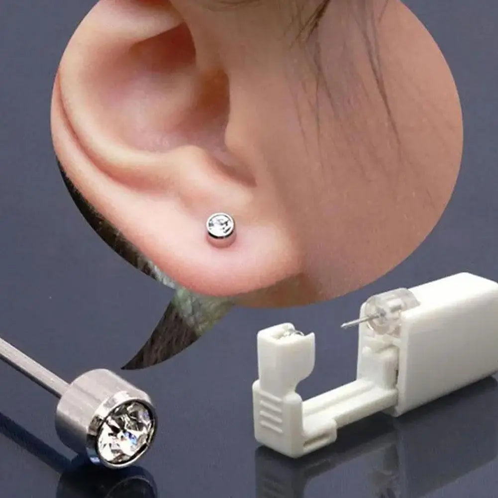 Disposable Ear Piercing Gun Kit with 4mm Zirconia Stud – Safe Self Ear Piercing Tool Peaceful Pleasures Health and Wellness