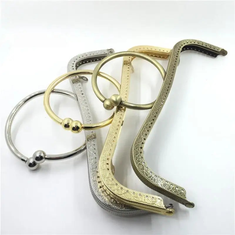 22cm Metal Purse Frame Kiss Clasp M-Shape DIY Bag Handle