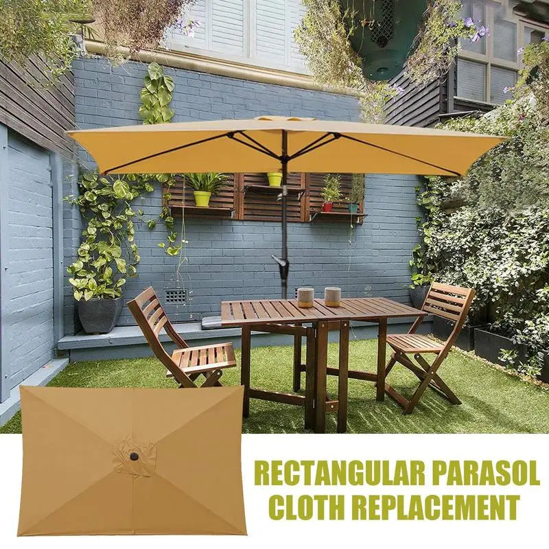 Patio Umbrella Surface Replacement Cloth Rainproof Sunshade Cloth Rectangular Umbrella Canopy Replacement Garden Accessories Peaceful Pleasures Health and Wellness