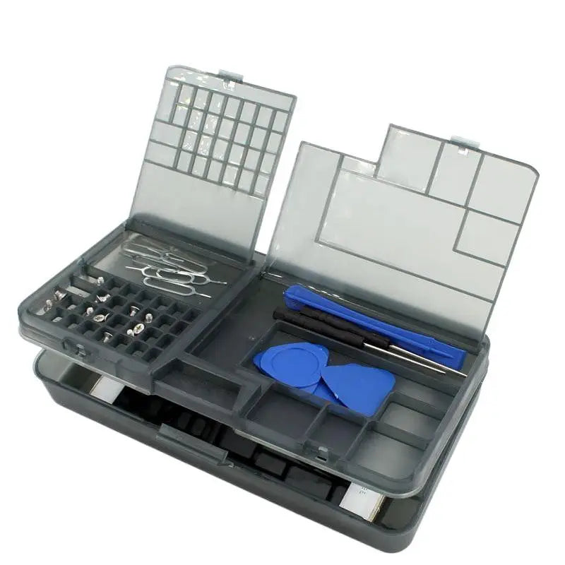 Double Layer Electronic Parts Storage Box | Multi-Grid Organizer