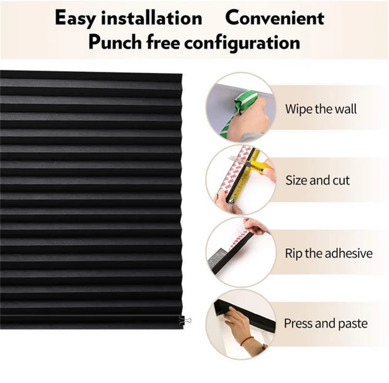 Self-Adhesive Blinds Semi-Blind Window Curtains Bathroom Kitchen Balcony Office Blinds Pleated Curtains Peaceful Pleasures Health and Wellness