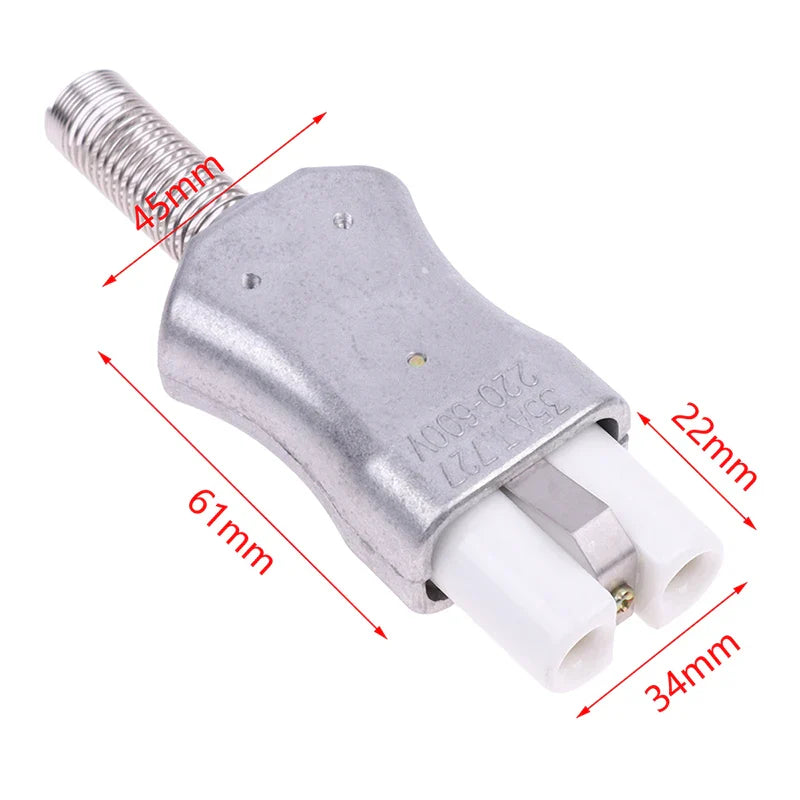 6mm IEC C8 Ceramic Industrial Socket Plug 35A High-Temp