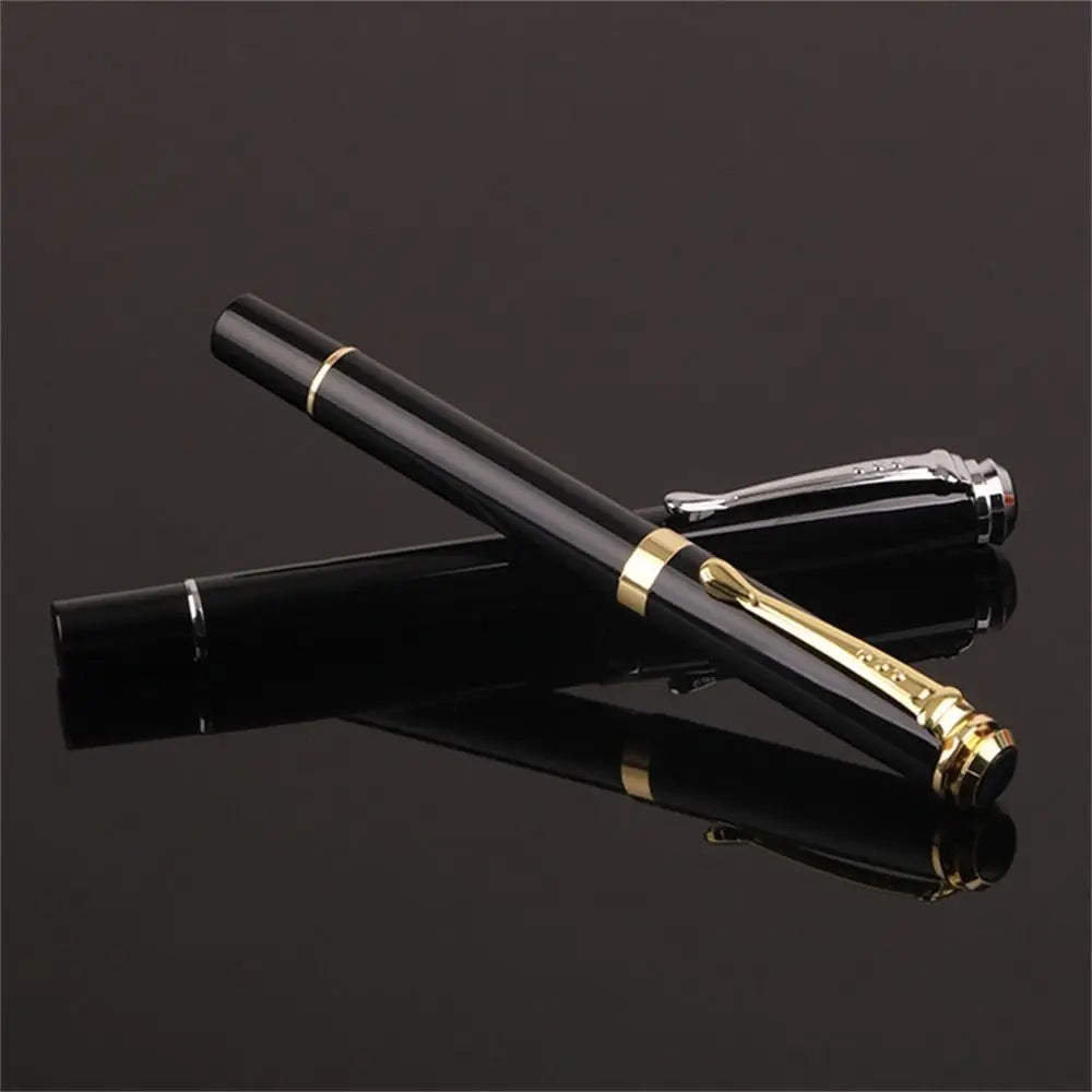 School Supplies Calligraphy Fountain Pen Golden Trim Drawing Business Fountain Pen Black 0.38mm Writing Ink Pen Gift Pen Peaceful Pleasures Health and Wellness