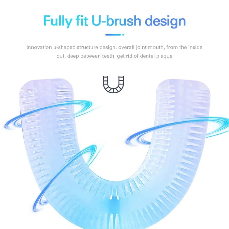 Household USB Rechargeable Led Soft U Shaped Smart Electric Toothbrush for Kids/Children/Adults/Family Peaceful Pleasures Health and Wellness